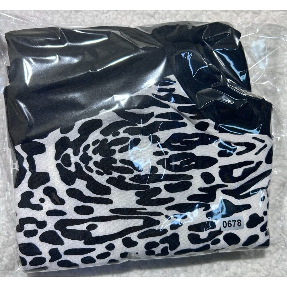 Kardashian Kollection Womens Dress Size S Black White Snow Leopard Print Bodycon - Picture 10 of 12
